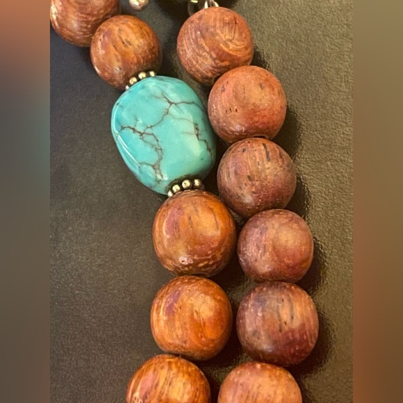 Silpada Turquoise and Wood Sterling Silver Toggle Necklace - Picture 4 of 9